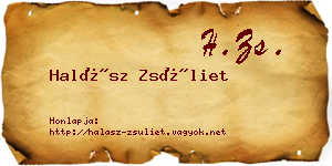 Halász Zsüliet névjegykártya